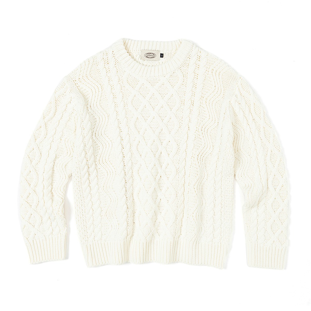 AMFEASTChunky Grandma Sweater(Cream)