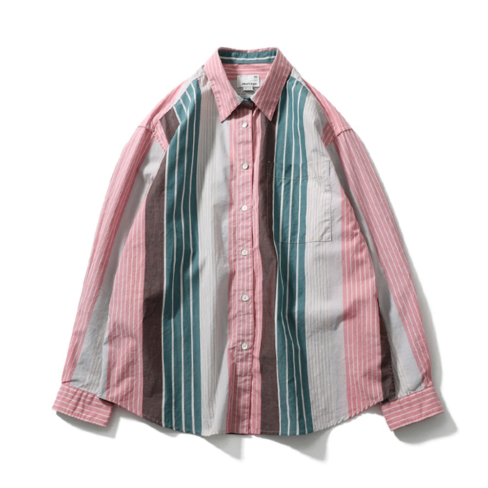 HORLISUN23SS Osborne Multi Stripe Shirtfor Women(Pink)