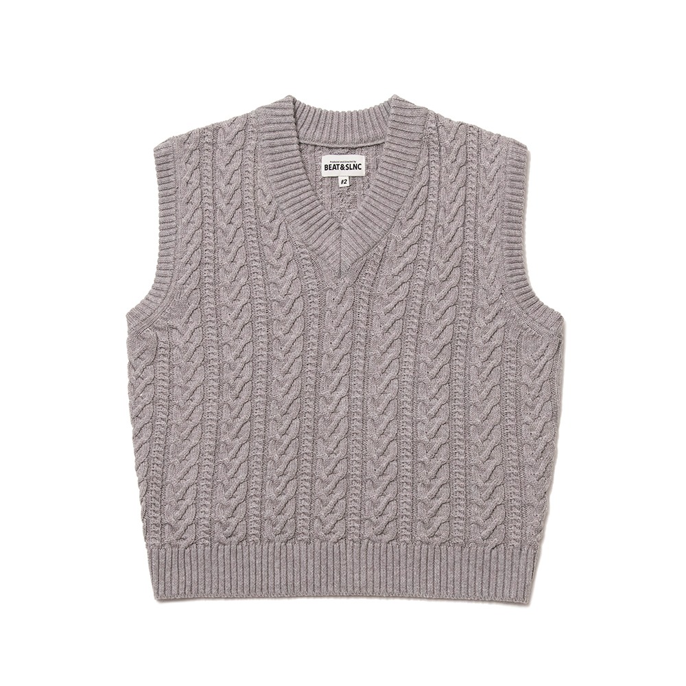 BEAT &amp; SLNCCable Knit Vest(Gray)*3월 27일(월) 발송예정*