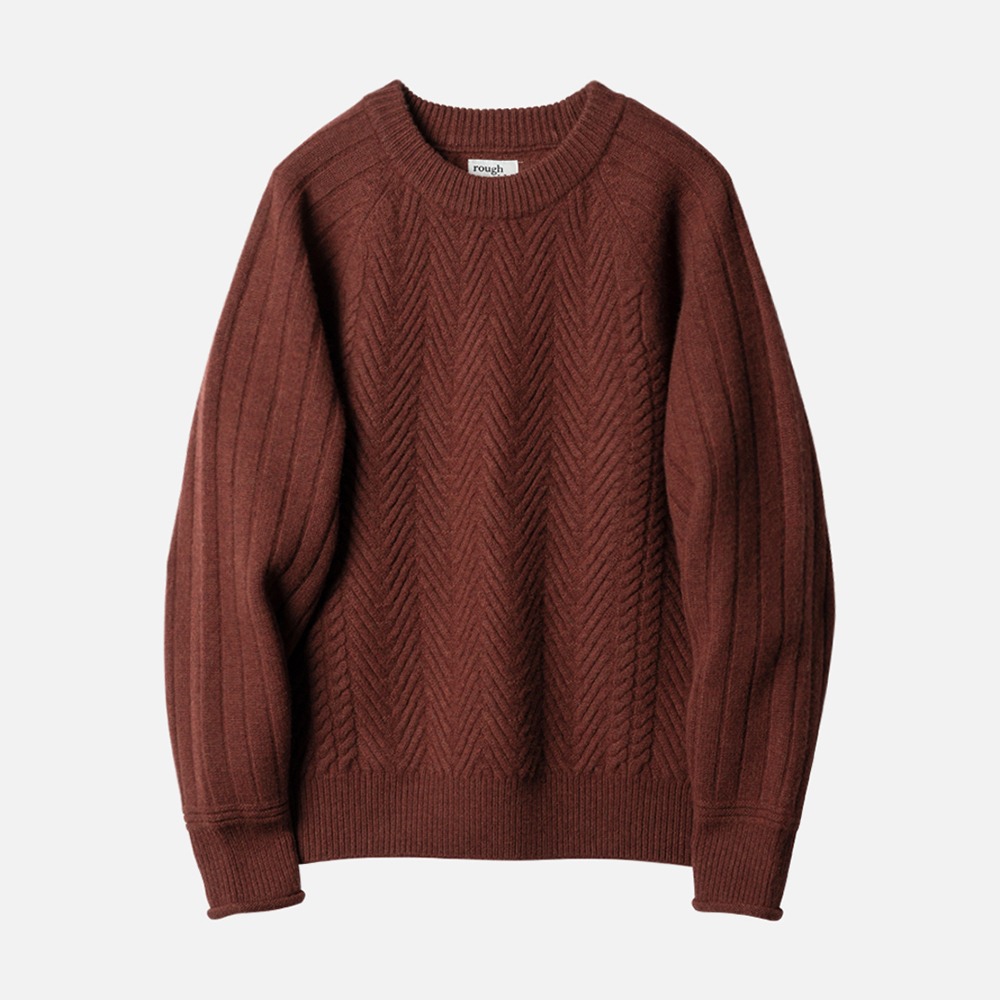 ROUGH SIDE Aran Sweater(Maple)